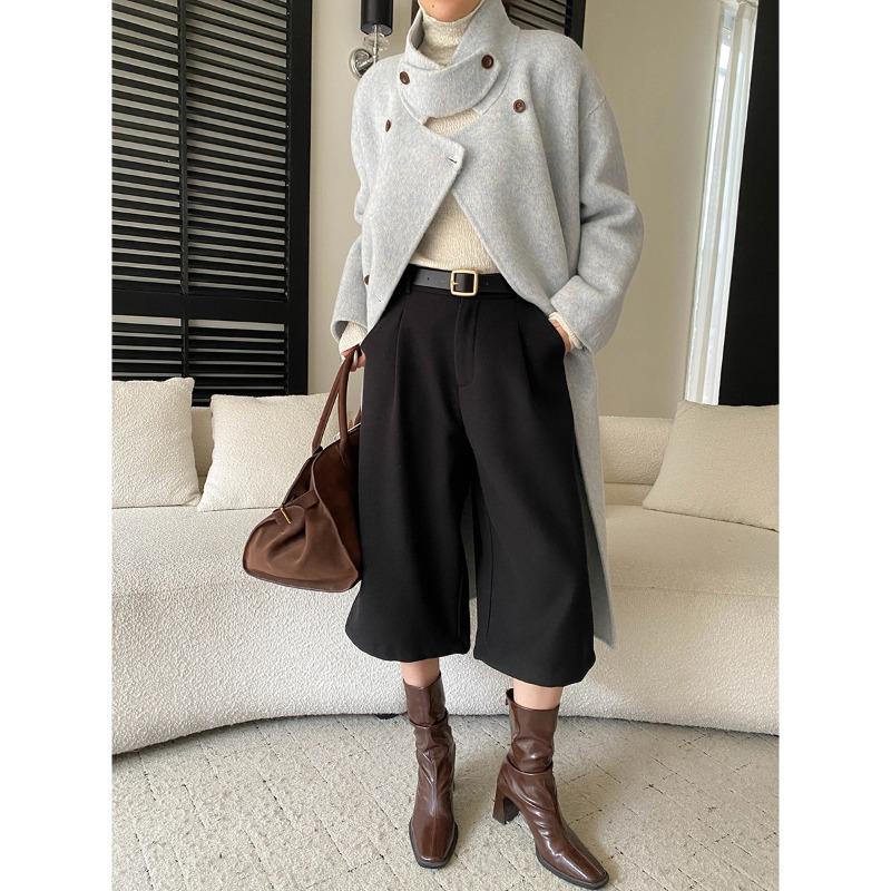 

Sinan High-Waisted Pleated Wide-Leg Velvet Pants SN8338 XL чорний