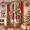 2Pcs Merry Christmas Snowman Print Blackout Curtains In Multiple Sizes Living Room Insulation Holiday Decoration Easy To Install