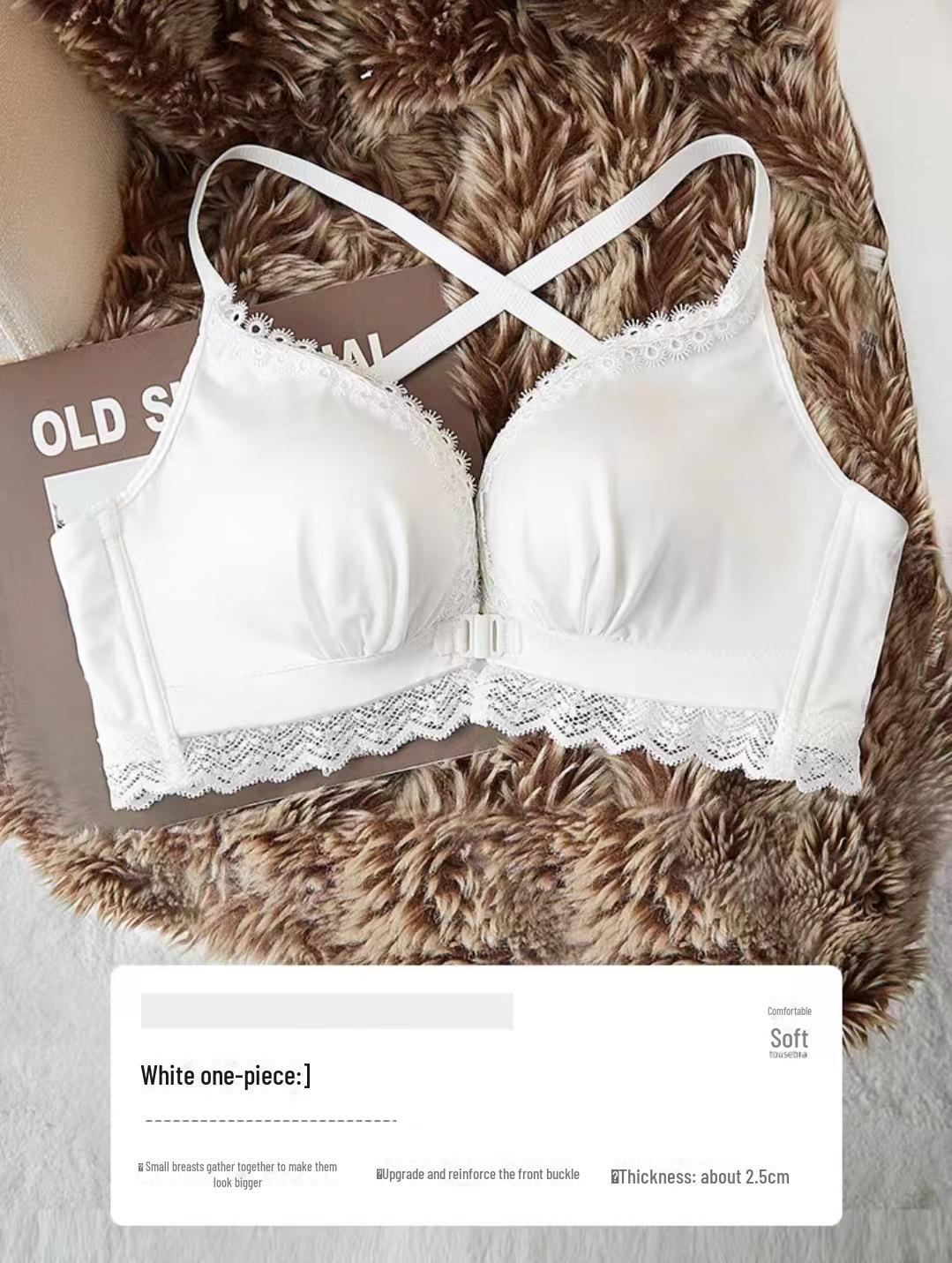 

Комплект бюстгальтера с передней застежкой для женщин с маленькой грудью: Поддержка и Форма, Без Косточек, Красивый Дизайн Спины 32/70AB