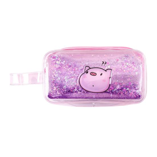 Shiny Pencil Case Transparent PVC Makeup Bag Waterproof Travel Cosmetic Bag Glitter Sequin Pouch for Pens Makeup Brushes