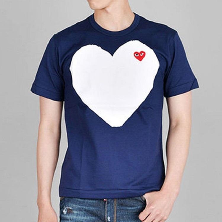 Comme des Garçons PLAY COMME Des GARCONS PLAY White Heart T-Shirt 'Navy' Men's AZ-T184-051-1