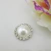 5pcs Round Clear Rhinestone 16 Colors Pearl Metal Shank Buttons (21mm)