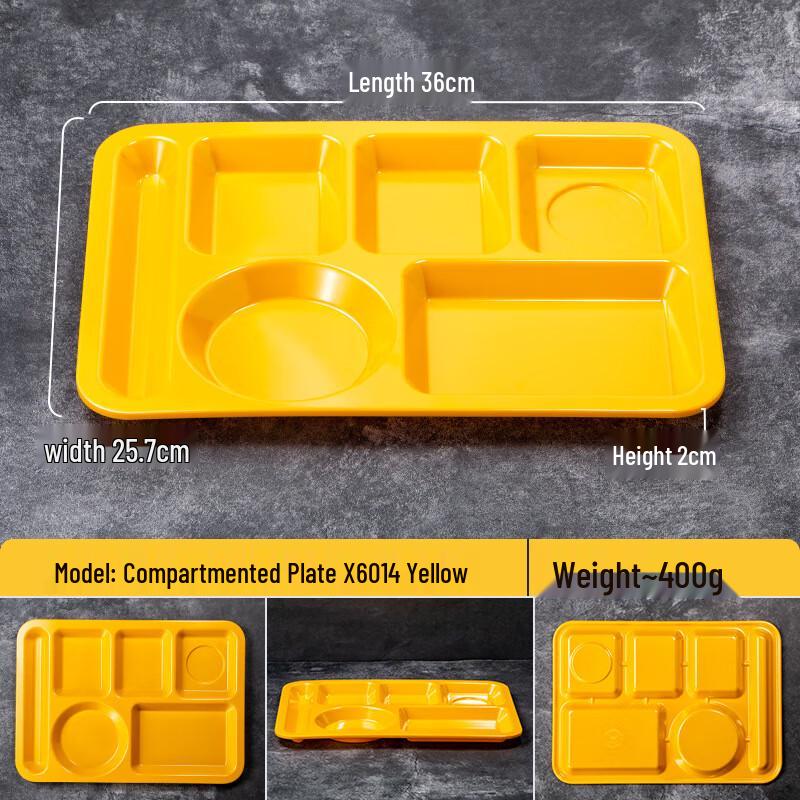 Commercial Melamine Six-Compartment Tray