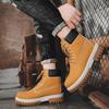 Spring and Autumn Men's Fashion Trend Martin Boots Retro Style Solid Color High-top Tooling Boots Leather Outdoor Platform Shoes