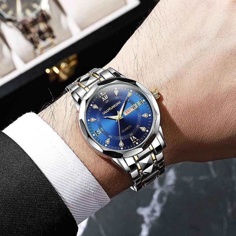Waterproof luminous new men's watch belt quartz watch