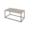 Cement Effect Side Table - AKTIVE - 90x48x40 Cm - Maximum Weight 20 Kg - Cement Effect - Black Metal Structure
