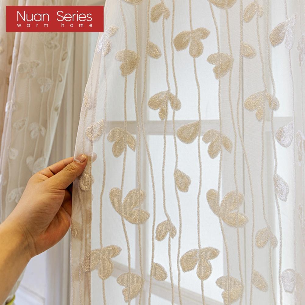 1PC Nuan Series Elegant 10-20% Shading Jacquard Soft Tulle Curtain for Living Room Bedroom Home Decoration