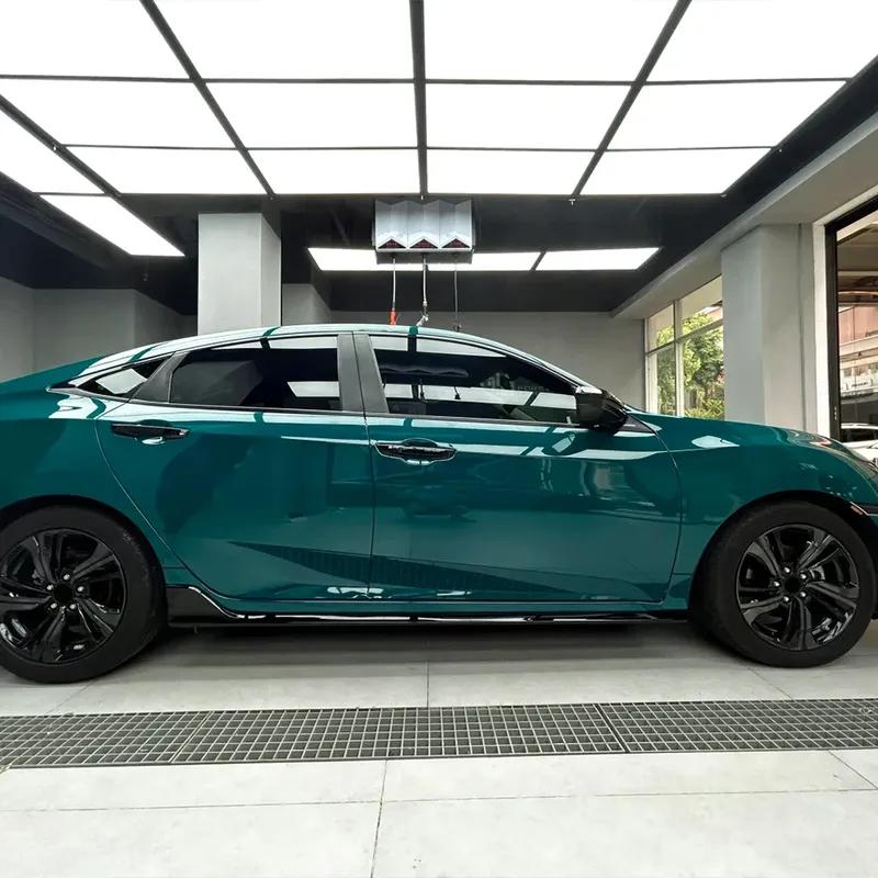 Crystal Hell Green Car Sticker Car Wrapping Film PET Sticker Bubble Free PVC Auto Decals Car Accessories Exterior Interior