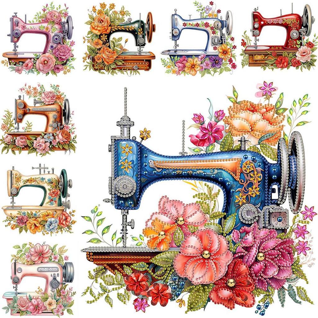 Sewing Machine Partial DIY 5D Special Shaped Drill Diamond Painting Gem Art for Adults/Beginners Gift Idea Home Decor 30x30cm