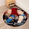Custom Name The Crown Printed Round Rug Carpet Chair Rug Area Rug Entryway Doormats,for Office Chair Living Room Bedroom Kitchen Room.
