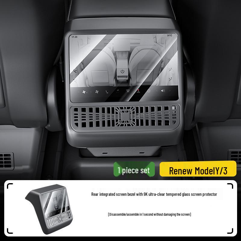 Tesla Model Y & 3 Refresh Screen Protector Set: Central & Rear Seat Films, Tesla Accessories.