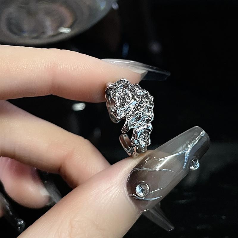 Dark Wind Personality Retro French Irregular Zir*****Pen Ring Cold Wind Stacked Snake Index Finger Ring No specifications