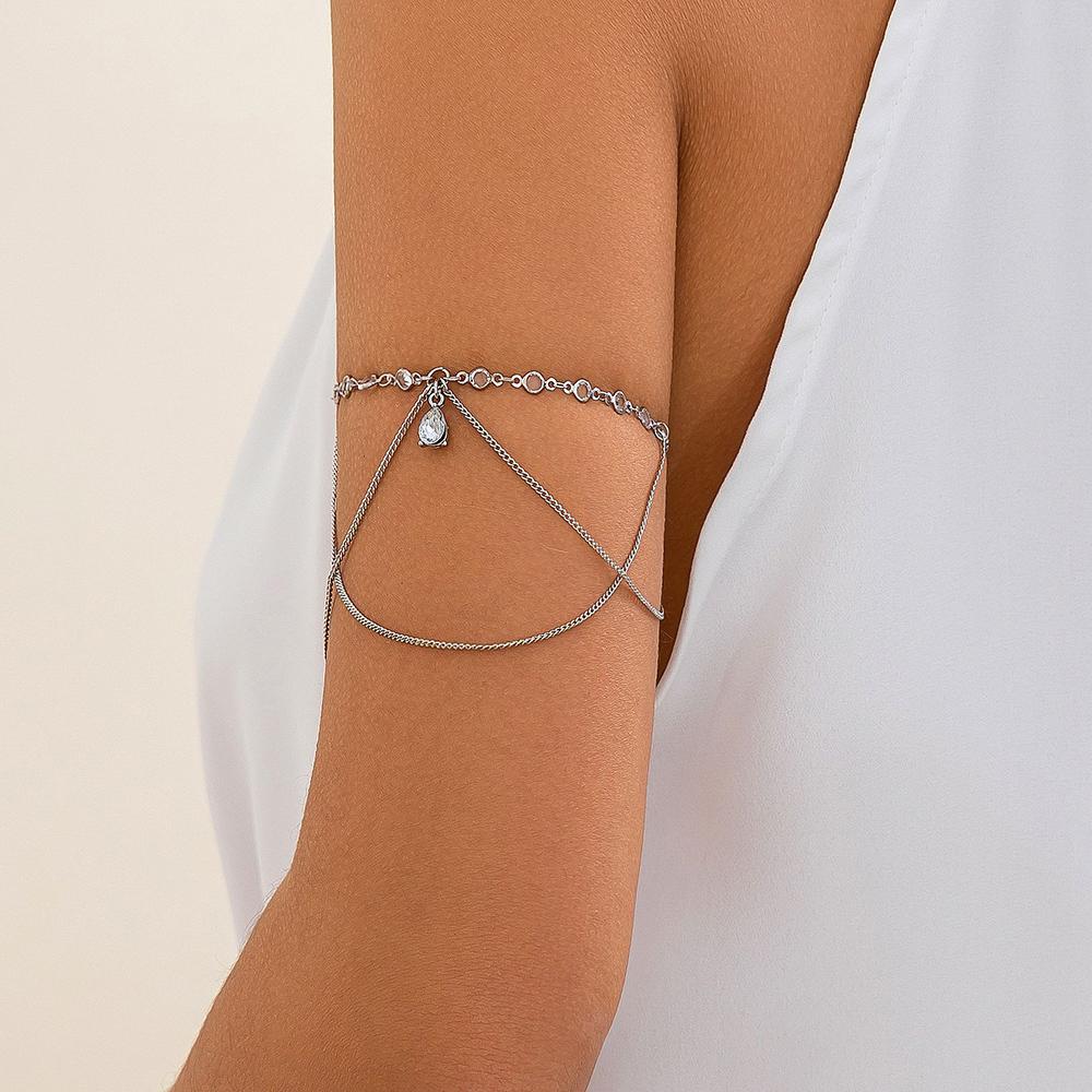Arm Bracelet Adjustable Crystal Chain Arm Bangle Beach Pulseiras Bijoux Lover Bracelet Hip Hop Bangles For Women B070