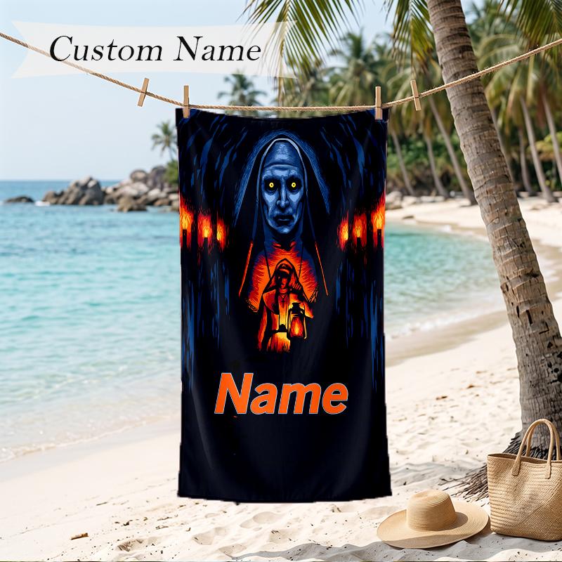 The NUN Custom Name Printed Beach Towel Personalized Soft Towel For Swimming Beach Travel