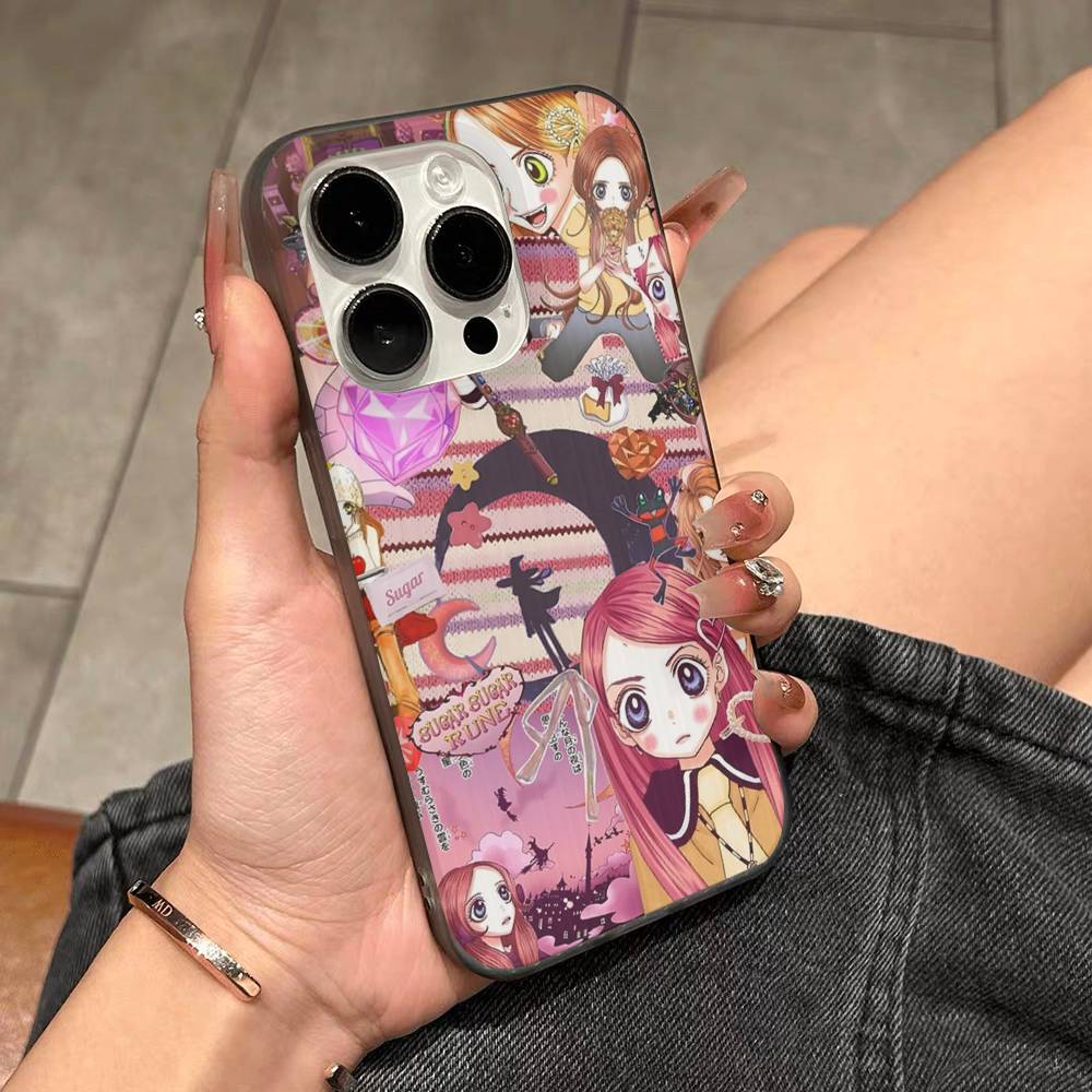 Anime Sugar Sugar Rune Phone Case For IPhone 17 16 15 14 13 12 11 Pro Max Plus Pro Stripe Soft Cover