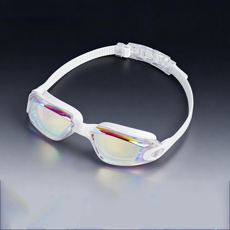 Silicone One-piece Nose Bridge Swimming Goggles with Integrated Earplugs, Waterproof, Anti-fog, High-definition, Professional Swimming Goggles for