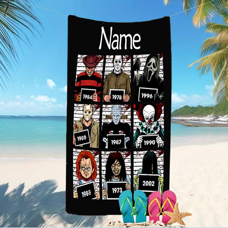 Customizable Personalized Beach Towels Horror Movies Themed designs.Suitable for the Beach, Yoga, Sports;ideal As Beach Accessories