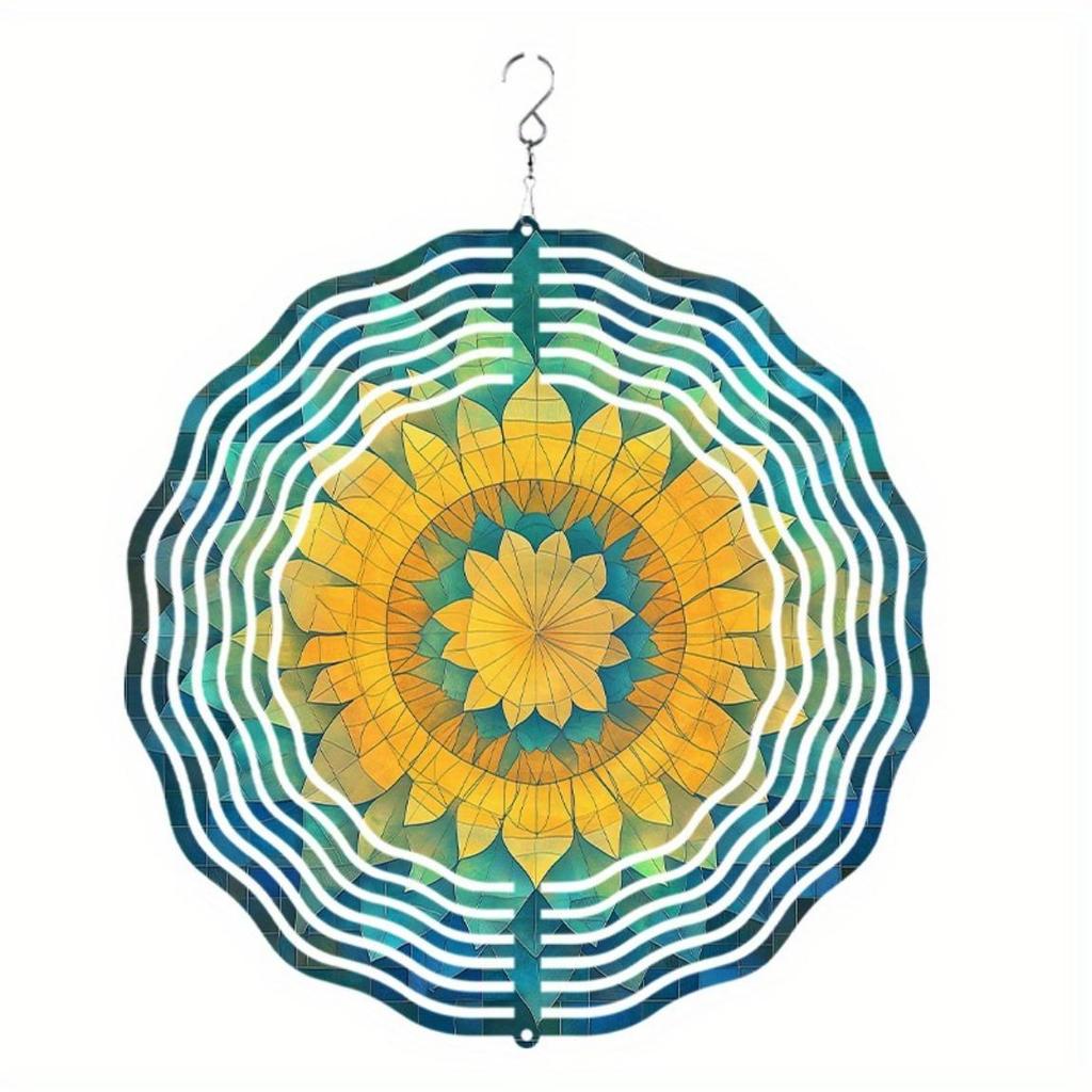25.4 cm Metal Wind Chime with 360 Rotating Hook Dainty Hanging Decor for Patio Garden Spring Summer Fall Winter Gift