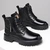 Men's Winter High-Top Cotton Snow Boots with Warm Velvet - Casual Leather Martin Boots