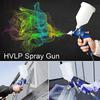 HVLP Spray Gun with Replaceable 1.4mm 1.7mm 2.0mm Nozzles Needle Cap Automotive Air Paint Sprayer Gun Kit with 600cc Capacity Cup for Car