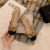 ins shows temperament! Metal buckle small fragrant wind bag head sandals women's flat French retro color matching empty single shoes tide
