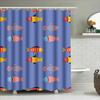 Blue Ocean Pattern Kids Cartoon Shower Curtain Creative Design For Bathroom Decoration 3D Printing Waterproof Fabric With Rings