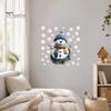 Self Adhesive Wall Stickers for Entryway Christmas Santa Claus/Snowman Static Glass Stickers, Removable Windows Clings, PVC Waterproof Durable Window