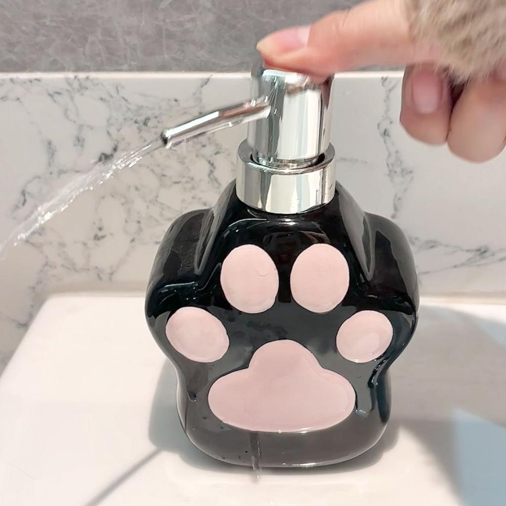 Cute Cat's Paw Liquid Soap Dispenser Shower Gel Shampoo Ceramic Soap Dispenser Cat'spaw Soap Container Bathroom Accessories Gift