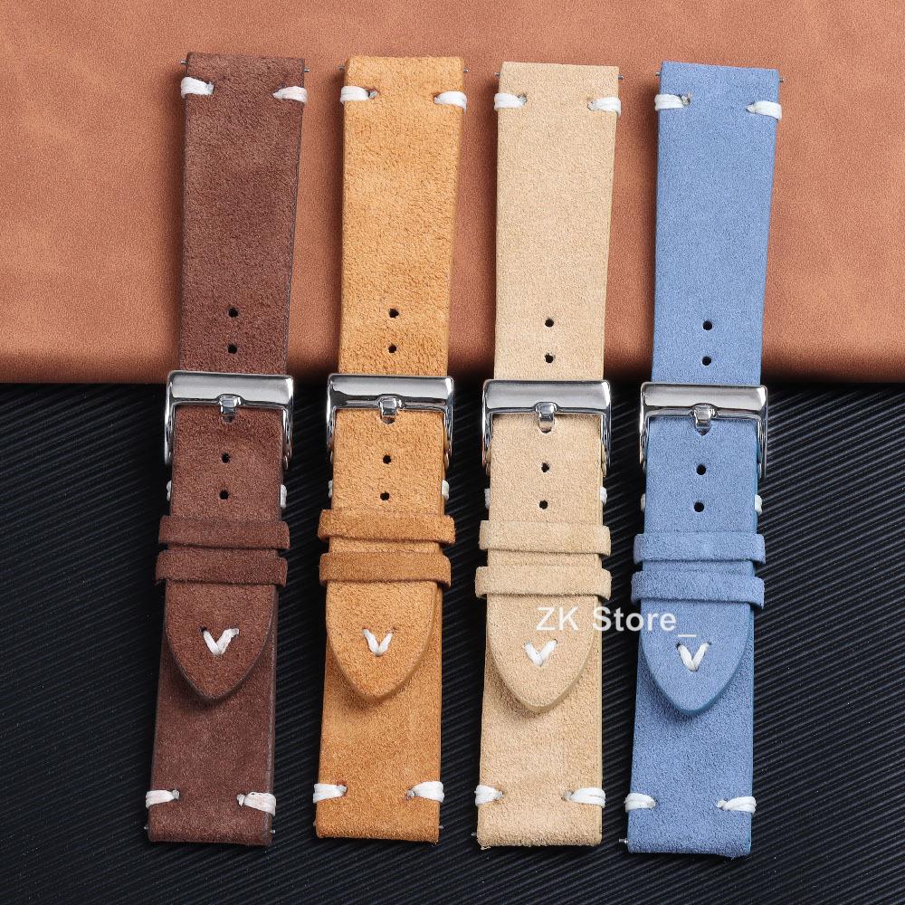 18mm 20mm 22mm High Quality Suede Leather Vintage Watch Band for Seiko Watch Leather Strap Watchband Replacement Sport Bracelet