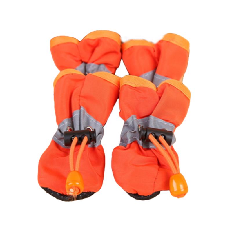 4pcs/set Waterproof Pet Dog Shoes Anti-slip Rain Boots Footwear for Small Cats Dogs Puppy Dog Pet Booties Pet Paw Accessories