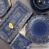 European Baroque Embossed Ceramic Dinner & Soup Plate Set