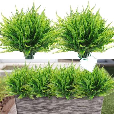2/5pcs Artificial Plants Plastic Persian Fern Leaves For Home Wedding Party Balcony Decor Flowers Arrangement Bride Bouquet Prop