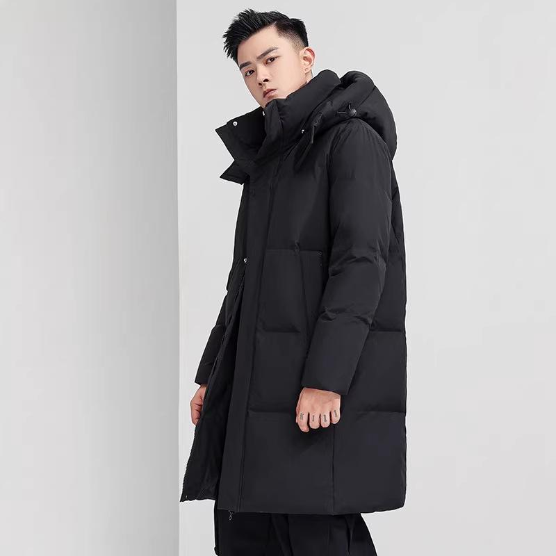 Winter Hooded Thick Casual Down Jacket for Men & Women - 90% White Duck Down, Mid-Length, Loose Fit