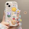 3D Flower Animal Casing For Samsung Galaxy S25 S24 S23 S22 S21 Plus Ultra S20 S21 S24 FE A54 A15 S23+ S24FE 5G Case With Chain