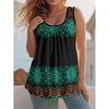 Women's Printed Pleated Tank Top