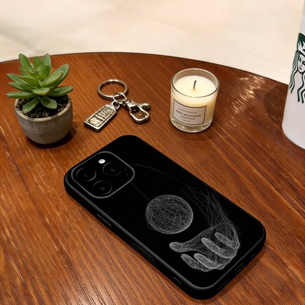 Line Bondage Phone Case For iPhone 17,16,15,14,13,12,11 Plus,Pro Max,XS,Soft Silicone Black Cover