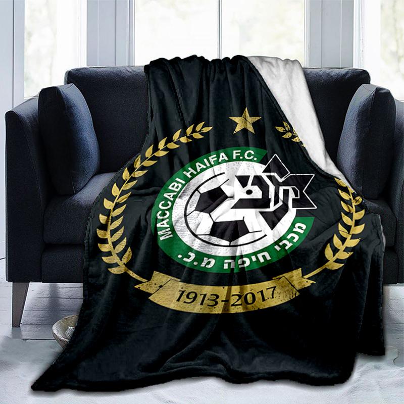 Maccabi Fußball Club Bedruckte Decken Weiche Flanelldecken für Sofa Bett Geschenke für Männer Frauen Picknickdecke Weihnachtsgeschenke