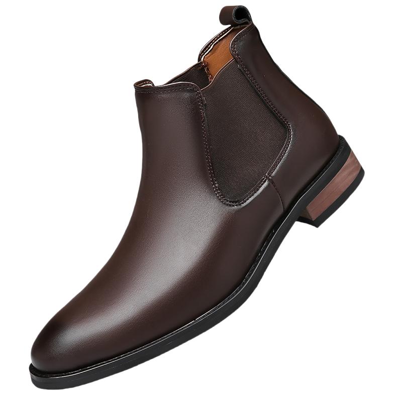 Fashion New Arrival Male Chelsea Boots Casual Slip On Business Boots Fashion Cowboy Men's Ankle Boots High Top Leisure Walking Footwear