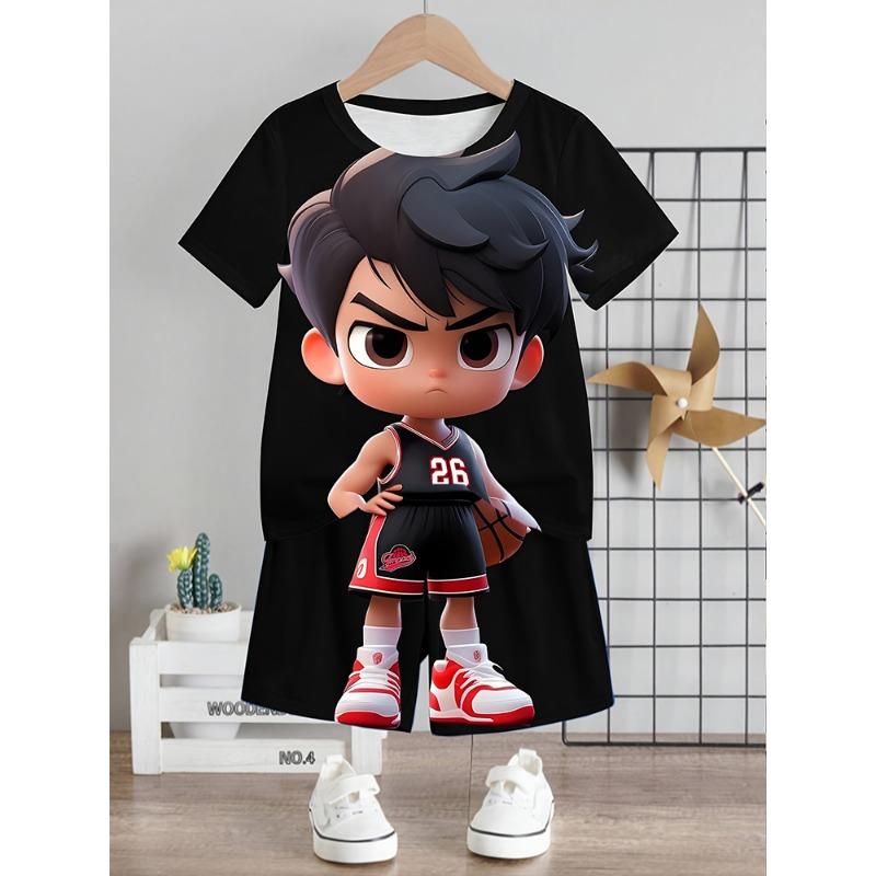 Men's T-shirt And Shorts Set Summer Outdoor Street Men's Fashionable Short-sleeved Top Everyday Casual Men's Beach Shorts