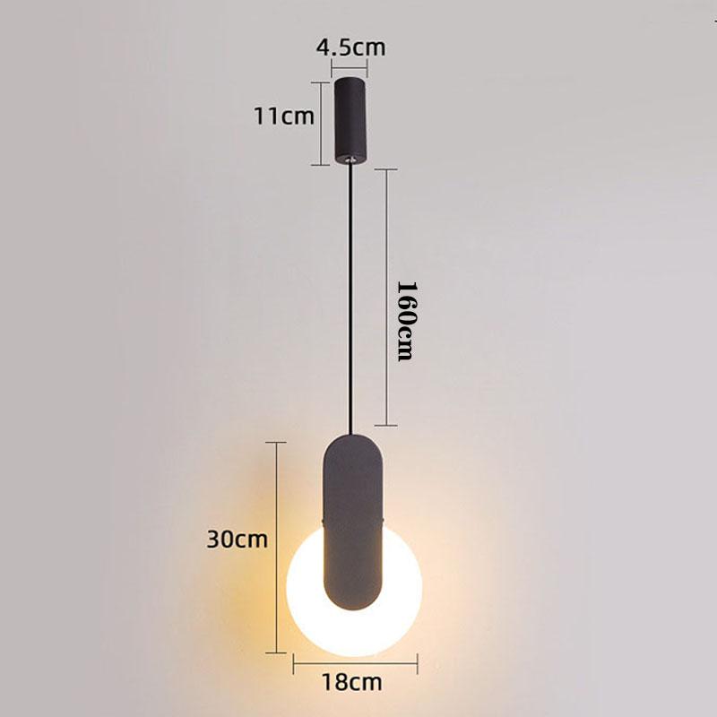 Modern Moon Eclipse Acrylic LED Pendant Light Restaurant Cafe Bar Long Pendant Lamp Sofa TV Background Wall Hanging Lamps
