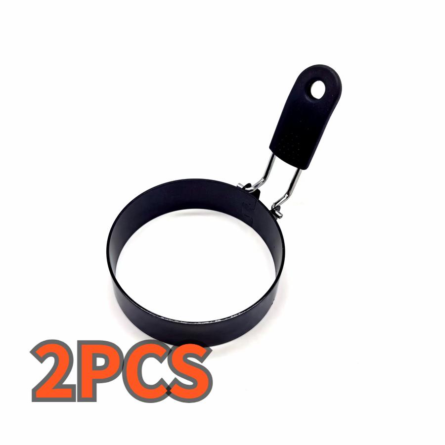 2 Stück dicker Boden Edelstahl Antihaft Runde Pfanne Frühstücksei-Kocher mit Pattie-Form