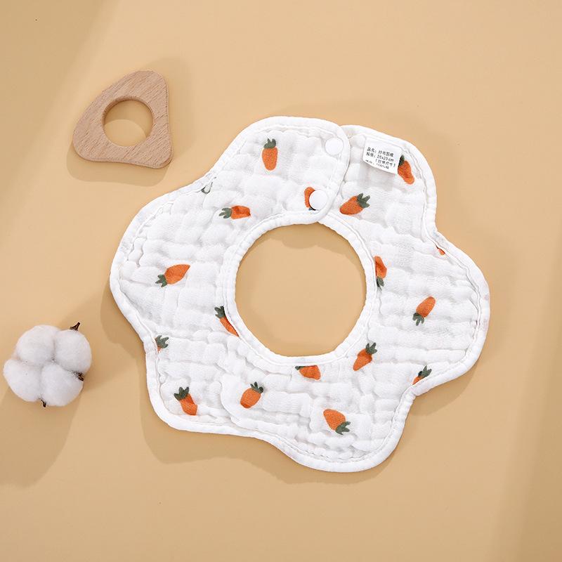 Baby Bibs 360 Degree Rotation 8 Layers Gauze Muslin Baby Kids Bandana Burp Cloth Soft Newborn Infant Saliva Towel Baby Stuff