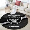 Custom Name,Las Vegas Raiders pattern round rug,Carpet Rug for Living Room Bedroom Playroom ,Non-slip Floor Mat,Holiday Gifts and Birthday Gifts.