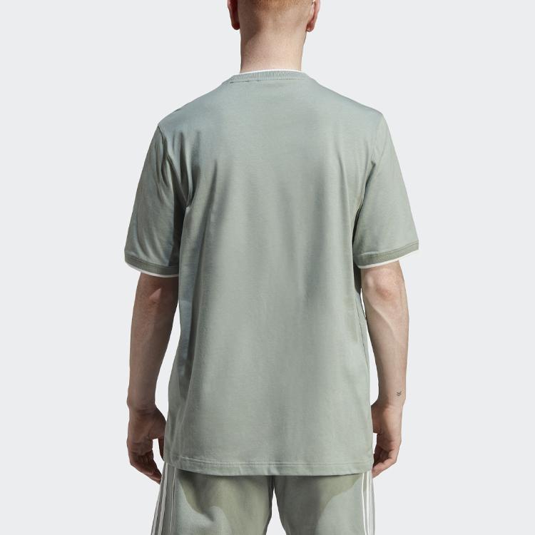 Adidas Originals Trefoil Solid Logo Letter Casual Sports Short Sleeve T-Shirt Men Tops Green IB8686