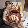 Oreiller Chat Caracal en Peluche Douce Réaliste à Poil Long pour Cadeau d'Enfant et Décoration de Maison