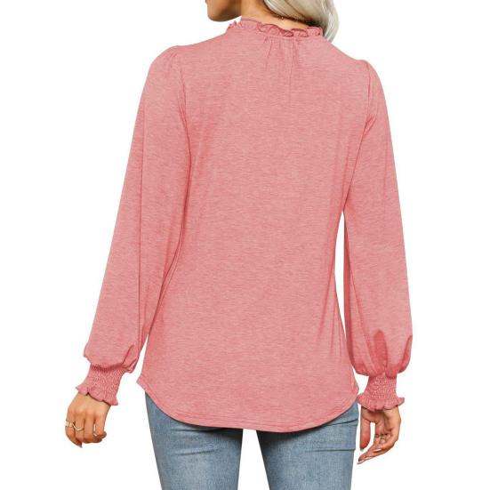 Chic Puff Long Sleeves Versatile Comfortable Ladies Elegant Fashion Loose Pullover Tee Shirt Streetwear Club Blouse