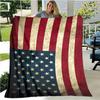 July 4th US Independence Day Flannel Blanket: Digital Print Throw for Sofa and AC