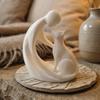 Minimalist Hugging Cat Sculpture Modern Abstract Abstract Cat Figurine  Office Table