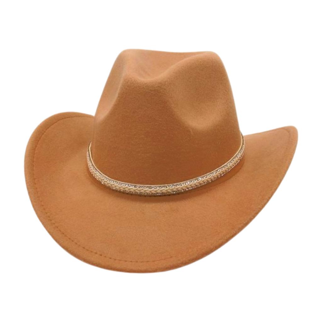 Sonnenschirm Traufe Western Cowboyhut Premium Ethnisch Stil Filzhut Feiertag Reise Winddicht Bühnenrequisiten Zylinder