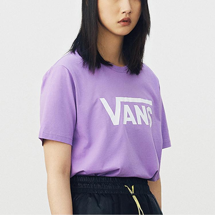 Vans Logo Print Casual Sports Short Sleeve T-Shirt Unisex Tops Lavender VN0A4MM6Z71